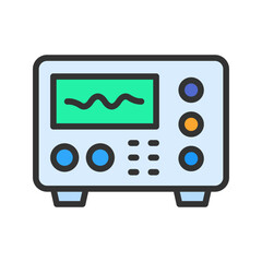 Oscilloscope icon vector image. Suitable for mobile apps, web apps and print media.