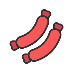 Sausages icon vector image. Suitable for mobile apps, web apps and print media.