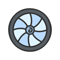 Fototapeta premium Turbine icon vector image. Suitable for mobile apps, web apps and print media.