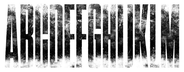 Textured Font. Destroyed Letterpress Texture Ultra Condensed Font. Extremely detailed, individually textured characters with a distressed, weathered printed texture. Part 1 of 2