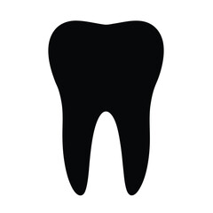 A simple flat icon of a tooth., Tooth icon, tooth silhouette vector on white background