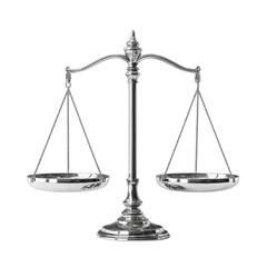 Elegant, classic balance scales symbolizing justice and fairness. This PNG illustration on a transparent background suits legal, financial, and ethical themes for various uses, including presentations