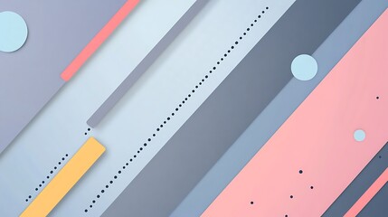 Abstract Geometric Design with Pastel Colors and Dots