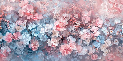 pink blue abstract floral pattern background