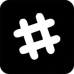 White Slack hashtag logo on black rounded square background.