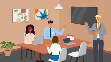 Business Team Collaboration in Meeting