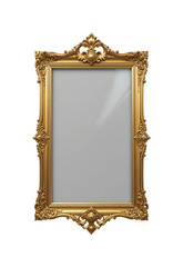 Elegant Gold Ornate Mirror Frame Reflecting Soft Light. AI Generated