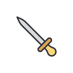 Butcher needle colored icons, minimalist vector illustration ,simple transparent graphic element .Isolated on white background