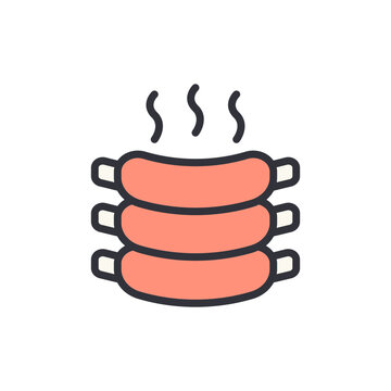 stacked ribs icon, pink, steaming clip art preview
