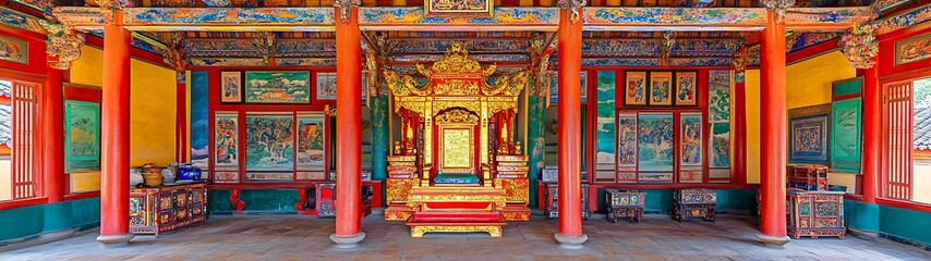 Obraz premium Royal Throne Room in Asian Palace