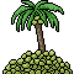 Fototapeta premium pixel art of heap of coconut fruit