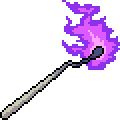 pixel art of fantasy match stick fire © Saphatthachat