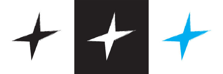 Crayon star shape, hand drawn pencil line doodle pattern.  Vector for websites, mobile interfaces, presentations, banner, visual branding etc. Vector illustration. EPS 10