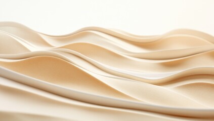 Obraz premium Abstract cream waves, smooth surface, light background, potential for cosmetic or product display