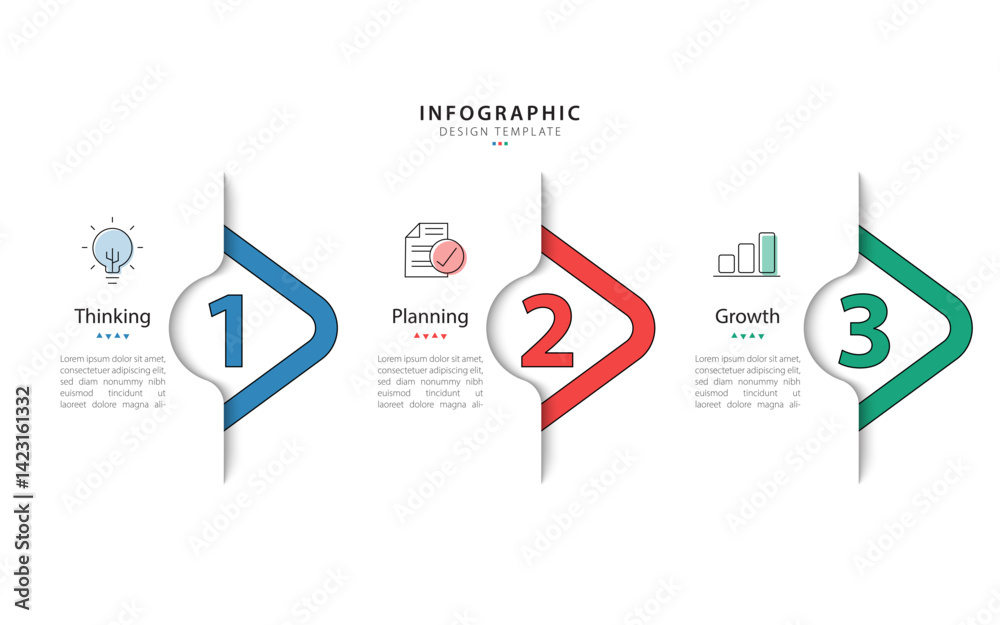 Poster timeline creator infographic template. 3 step timeline journey, calendar flat simple infographics de