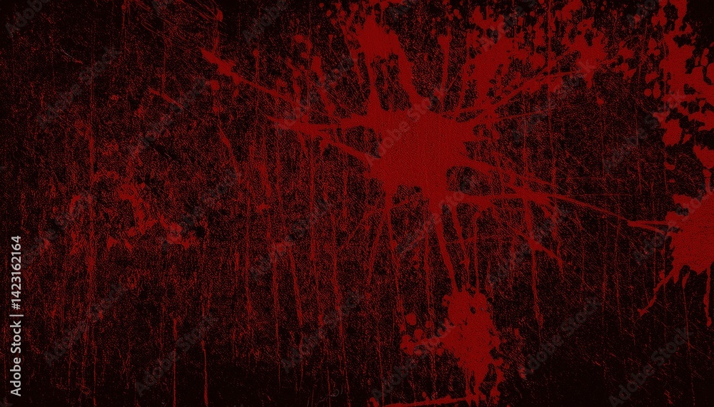 Poster grungy red blood texture with dark background and spider webs for halloween design, print, and brand