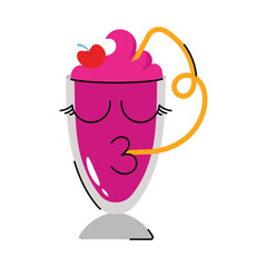 Ice cream Milkshake vector Sticker. Eps 10 file