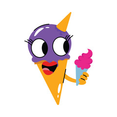 Ice cream cone vector Sticker. Eps 10 file