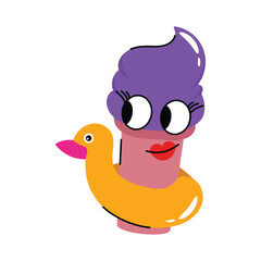 Ice cream vector Sticker. Eps 10 file