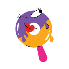 Donut ice cream vector Sticker. Eps 10 file