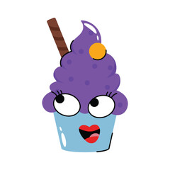 Cup ice cream vector Sticker. Eps 10 file