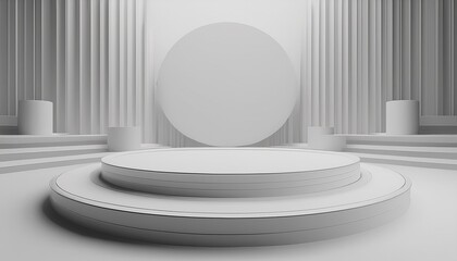  Minimal mockup background for product presentation. Podium white background.