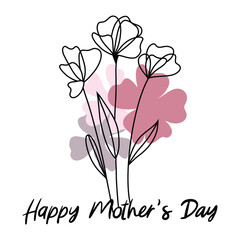Line happy mother day. vector illustration