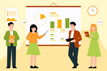 Presentation at work illustration concept