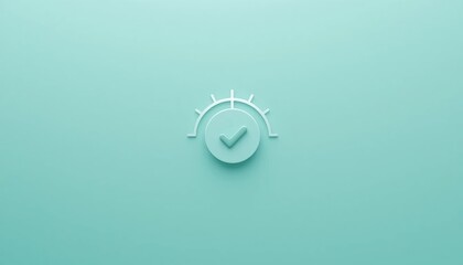 Fototapeta premium Successful completion icon digital interface graphic design minimalist style close-up visual communication