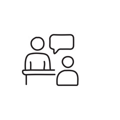 vector illustration of meeting icon elements in one line style