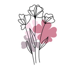 Line happy mother day. vector illustration