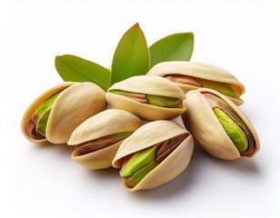 pistachio nuts on white background