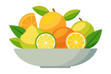Fresh Citrus Fruit Bowl Full of Bright Colors