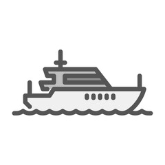 yacht filled outline icon. luxury ship color line illustration.