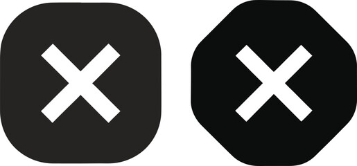 Obraz premium Two variations of a rejection or cancel icon Vector Illustration On Transparent Background