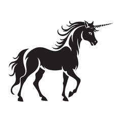 Obraz premium Majestic Unicorn minimal black silhouette