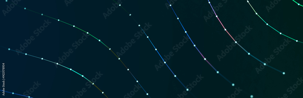 Leinwandbilder Abstract polygonal space with dots and lines. Triangular structure. Background concept for your design. 3d rendering.