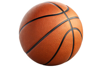 The anticipation before the game, a perfectly textured basketball ready for action, against a bright white background.
