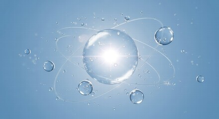 Cosmetic serum Oil drop on skin cell, Skin Repair, moisturizer, collagen serum, Exosome with Skin cells, 3d rendering.