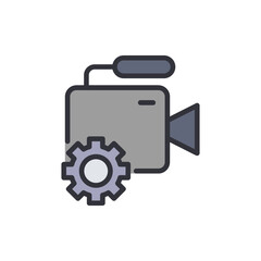 Fototapeta premium Camera repair colored icons, minimalist vector illustration ,simple transparent graphic element .Isolated on white background