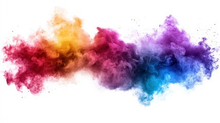 Obraz premium Vibrant Color Smoke Burst on White Background