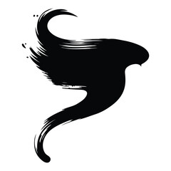 A silhouette of brush icons vector on a white background