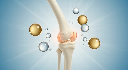 healthy bone human with vitamin or Calcium, and Collagen, Medical food concept background 3d illustration.