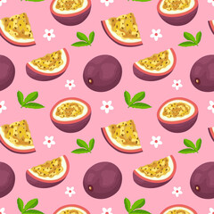 Seamless Summer Fruits Pattern, Backgrounds, Digital Paper