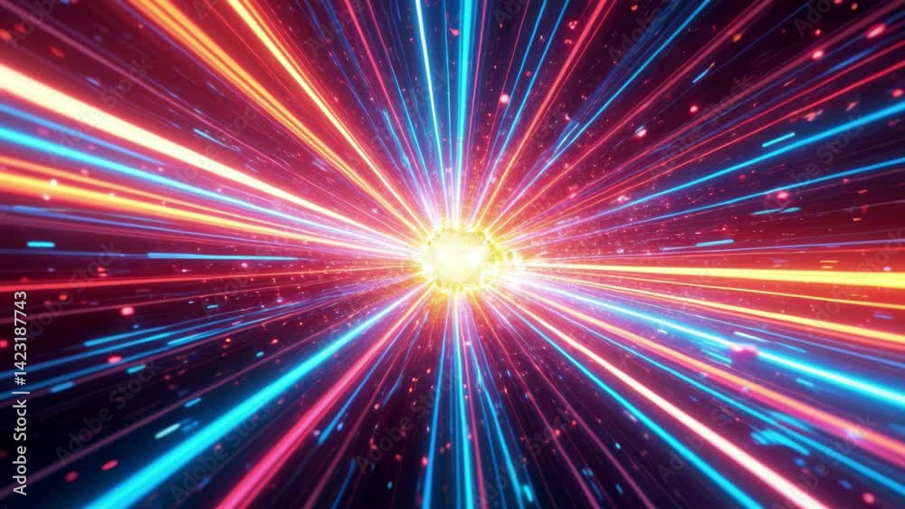 Aufkleber abstract colourful light trail creative cosmic background. explosion, hyper jump into another galaxy