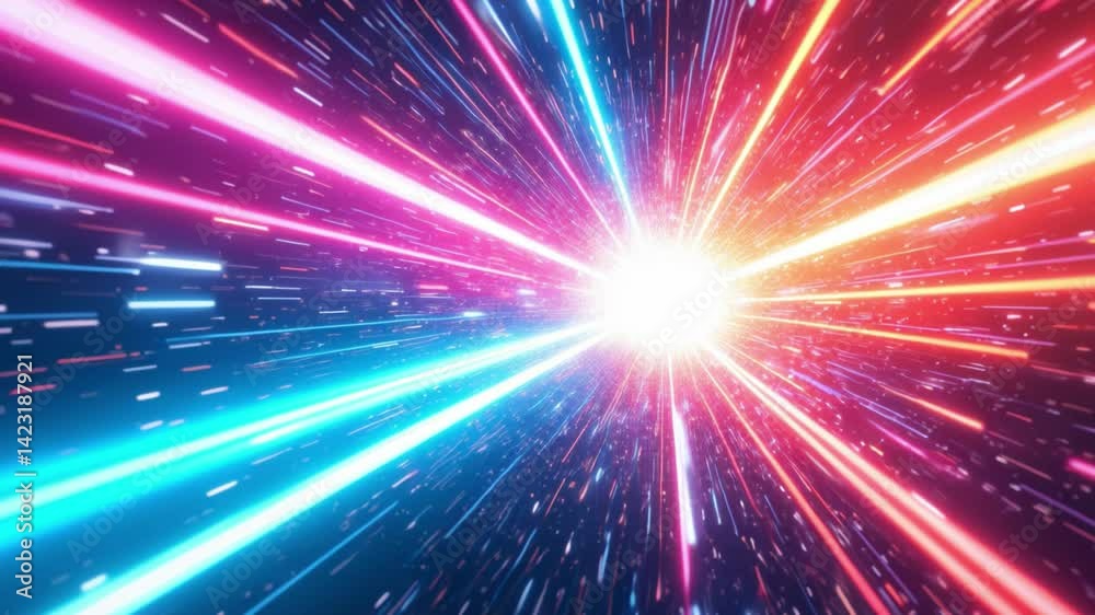 Aufkleber abstract colourful light trail creative cosmic background. explosion, hyper jump into another galaxy