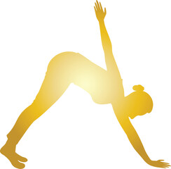 
Silhouette of Woman in Yoga Pose with Raised Arm – Downward Dog Variation Illustration for Fitness, Wellness, Stretching, Mindfulness, Exercise Posters, Meditation, and Body Movement Art