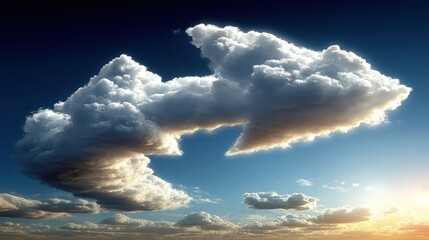 Obraz premium Heart-shaped cloud with two arrows forming a recycle icon representing sustainability and environmental awareness