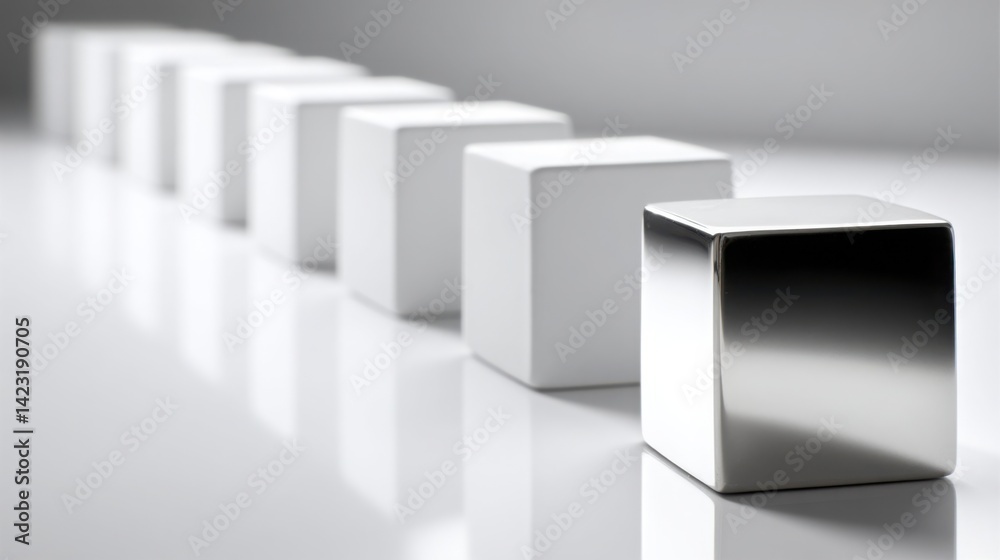 Poster a white box casting a shadow on a surface representing a bar chart concept for performance analysis 