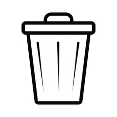Trash bin icon vector, outline style trash bin icon, trash delete bin icon vector in trendy flat style illustration isolated on white background.
